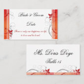 の結婚座席割り当てカードテンプレート プレイスカード (正面/裏面)