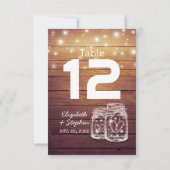 の結婚座席台番号石工の瓶ライト 招待状 (裏面)