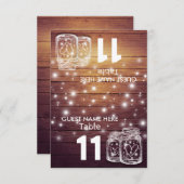 の結婚座席台番号石工の瓶ライト 招待状 (正面/裏面)