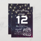 の結婚座席台番号石工の瓶ライト 招待状 (正面/裏面)