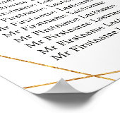 の結婚座席図ひまわり紫色の幾何学的 ポスター (角)