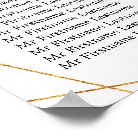 の結婚座席図ひまわり紫色の幾何学的 ポスター (角)