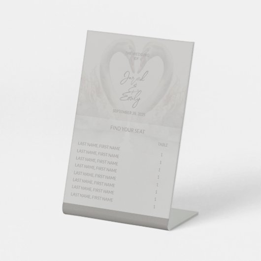 の結婚座席図台座の標識 台座サイン (正面)