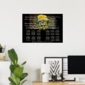 の結婚座席図花花モノグラム名 ポスター (ホームオフィス)