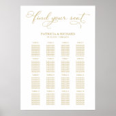 の結婚座席図記号エレガント金箔 ポスター (正面)