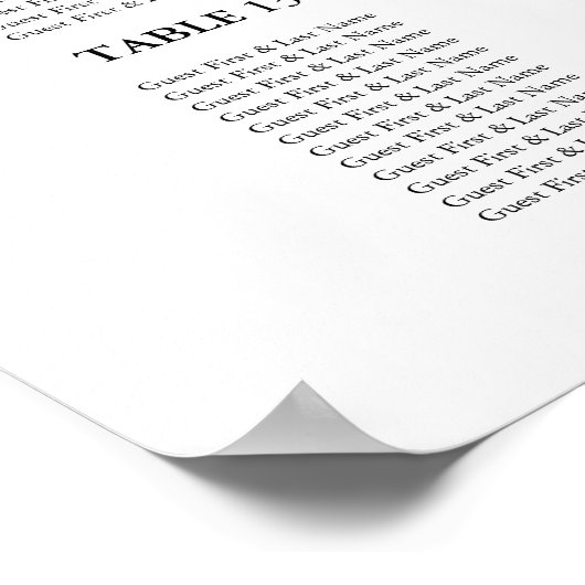 の結婚座席図記号スクリプエレガントト ポスター (角)