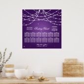 の結婚座席表きらめく文字列（紫） ポスター (キッチン)