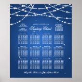 の結婚座席表きらめく文字列（青） ポスター (正面)