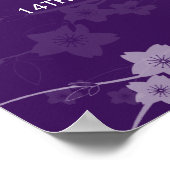 の結婚座席表さくらんぼ咲き紫 ポスター (角)