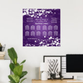 の結婚座席表さくらんぼ咲き紫 ポスター (ホームオフィス)