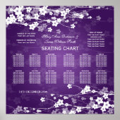 の結婚座席表さくらんぼ咲き紫 ポスター (正面)