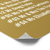 の結婚座席表のポスター金ゴールドフローラ ポスター (角)