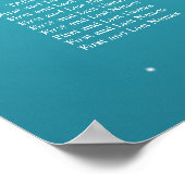 の結婚座席表の文字列きらめくターコイズ ポスター (角)