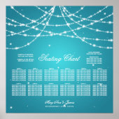 の結婚座席表の文字列きらめくターコイズ ポスター (正面)