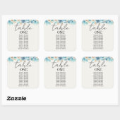 の結婚座席表の番号ゲスト名の追加 スクエアシール (シート)