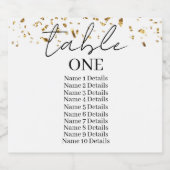 の結婚座席表の番号ゲスト名の追加 スパークリングワインラベル (シングルラベル)