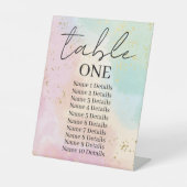 の結婚座席表の番号ゲスト名の追加 台座サイン (正面)