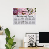 の結婚座席表の花が半分と半分に混じる ポスター (ホームオフィス)