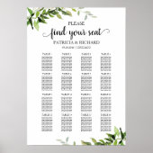 の結婚座席表は緑のエレガント兆し ポスター (正面)
