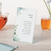 の結婚座席表ほこりっぽい青フローラ 台座サイン (インサイチュ)