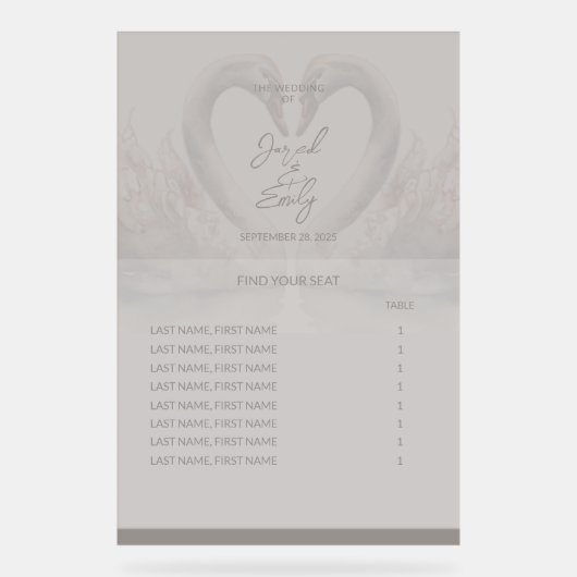 の結婚座席表アクリル記号 アクリルサイン (正面)