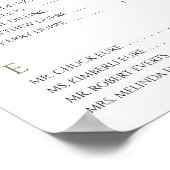 の結婚座席表アルファベット順金ゴールド計画 ポスター (角)