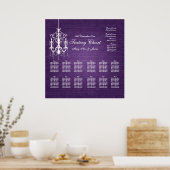 の結婚座席表シャンデリア紫 ポスター (キッチン)