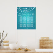 の結婚座席表チェーきらめくンターコイズ ポスター (キッチン)