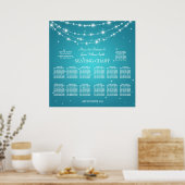 の結婚座席表チェーきらめくン青 ポスター (キッチン)