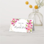 の結婚座席表バラ結晶テーブルカード プレイスカード (正面)