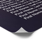 の結婚座席表フローラ羽紫色のライト ポスター (角)