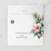 の結婚座席表ブルーとピンク プレイスカード (外部開封)