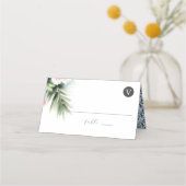 の結婚座席表ブルーとピンク プレイスカード (裏面)