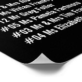 の結婚座席表ポスターピンクフローラ ポスター (角)