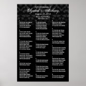 の結婚座席表ポスターブラックフローラ ポスター (正面)