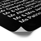 の結婚座席表ポスターブラックヴィンテージ ポスター (角)