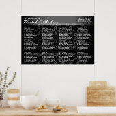 の結婚座席表ポスターブラックヴィンテージ ポスター (キッチン)