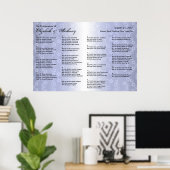 の結婚座席表ポスターブルーフローラ ポスター (ホームオフィス)