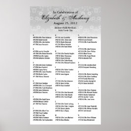 の結婚座席表ポスターホワイトフローラ36x60 ポスター