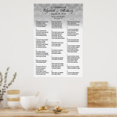 の結婚座席表ポスターホワイトフローラ ポスター (キッチン)