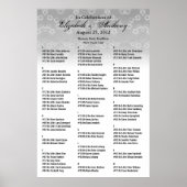 の結婚座席表ポスターホワイトフローラ ポスター (正面)