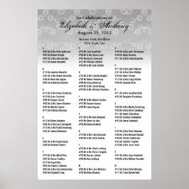 の結婚座席表ポスターホワイトフローラ ポスター