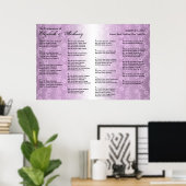の結婚座席表ポスター紫フローラ ポスター (ホームオフィス)