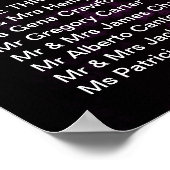 の結婚座席表ポスター紫ヴィンテージ ポスター (角)