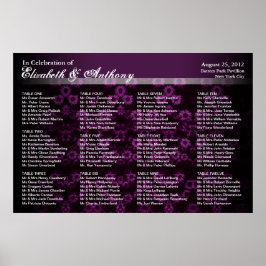 の結婚座席表ポスター紫ヴィンテージ ポスター