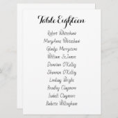 の結婚座席表番号一覧シート プログラム (正面/裏面)