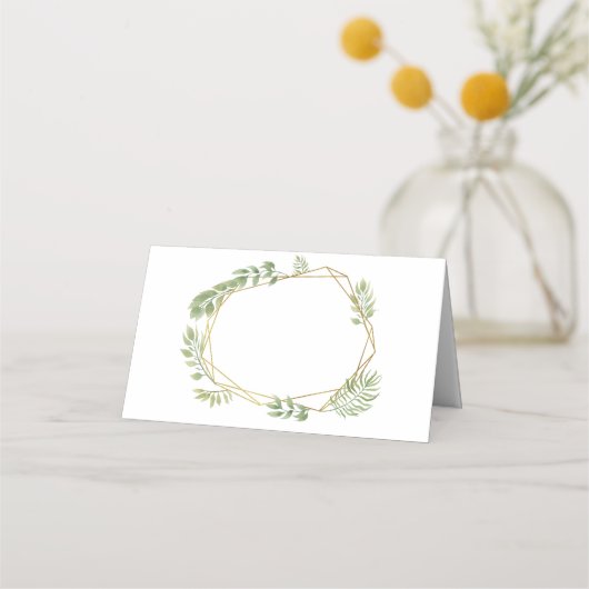 の結婚座席表緑化の結晶テーブルカード プレイスカード (裏面)