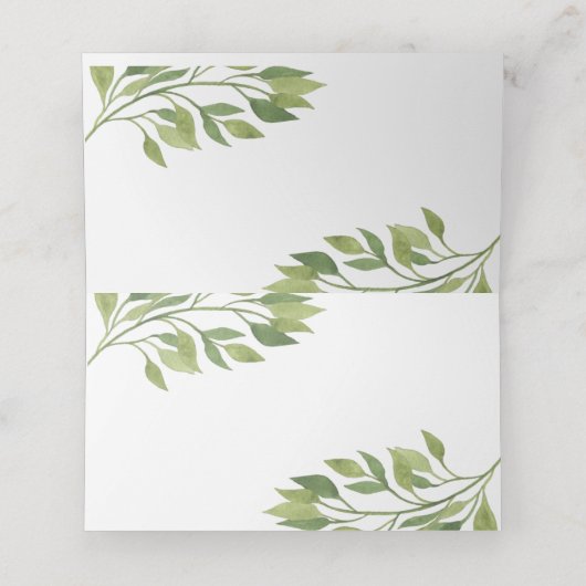 の結婚座席表緑緑の葉テーブルカード プレイスカード (内部開封)