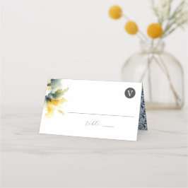 の結婚座席表青と黄 プレイスカード