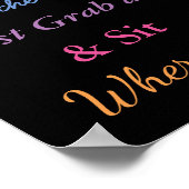 の結婚座席表、どこにでも座るポスター ポスター (角)